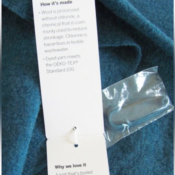 $298 Eileen Fisher Boiled Wool Kimono Sweater Medium 10 12 Oversized Nike Blue - Picture 12 of 16